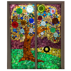 stained glass window by Roxanne Gabbard
